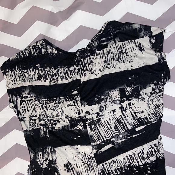 Daytrip Shirt womens small sparkly, striped, see thru, black and grey - Picture 5 of 10